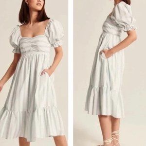 Abercrombie & Fitch puff sleeve midi dress